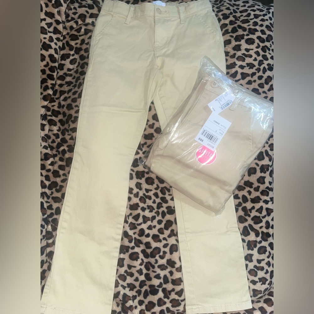 3 Pack Khaki Uniform Pants Size 8 > 2 of them are New and 1 gently worn once
